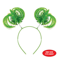 Green Ponytail Boppers Headband - School Spirit & Halloween
