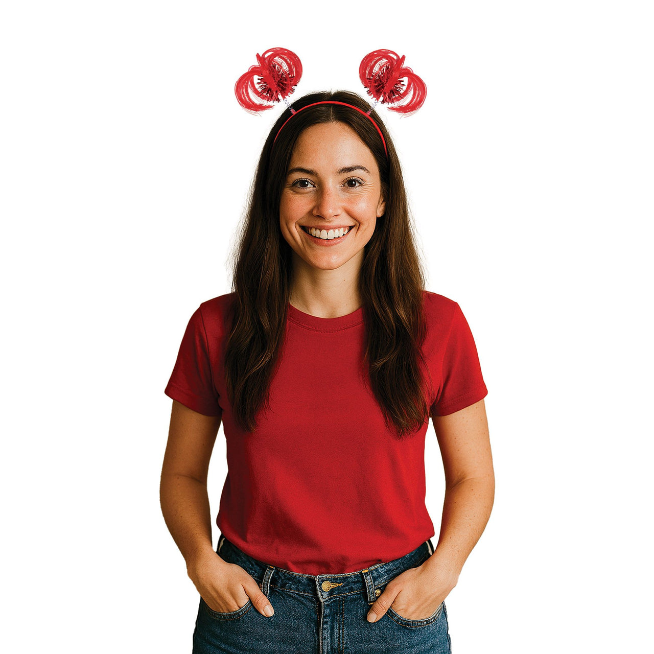 Red Ponytail Boppers - Fun Spirit Headband