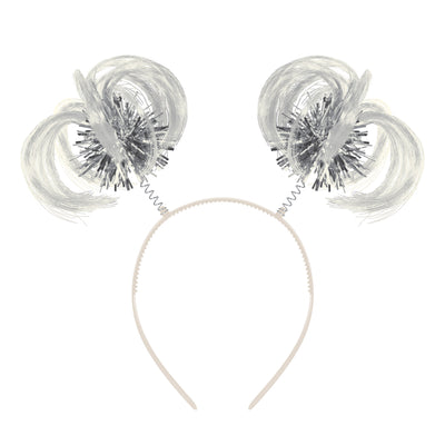 White Ponytail Boppers Headband - Spirit & School Fun
