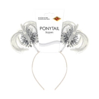 White Ponytail Boppers Headband - Spirit & School Fun