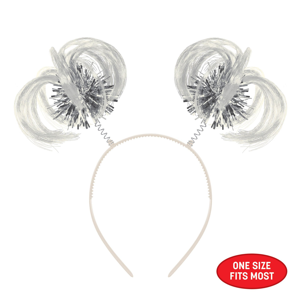 White Ponytail Boppers Headband - Spirit & School Fun