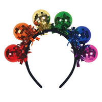 Deluxe Rainbow Disco Ball Headband - Fun Party Accessory