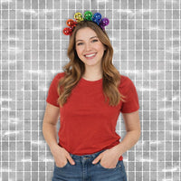 Deluxe Rainbow Disco Ball Headband - Fun Party Accessory