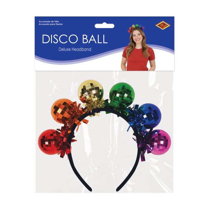 Deluxe Rainbow Disco Ball Headband - Fun Party Accessory