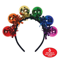 Deluxe Rainbow Disco Ball Headband - Fun Party Accessory