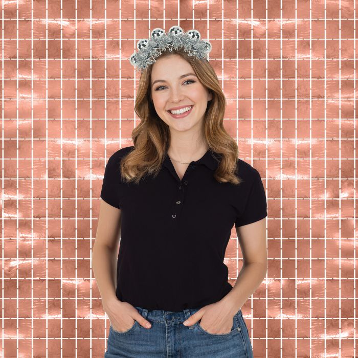 Deluxe Disco Ball Headband - Silver Sparkle Party Accessory