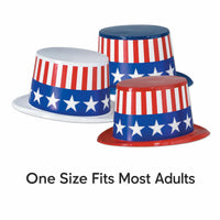 25 Pack Patriotic Toppers assorted red, white, blue
