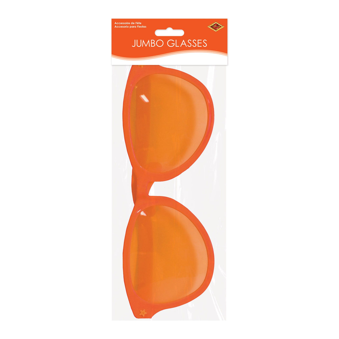 Jumbo Orange Novelty Glasses - One Size Fits Most