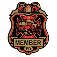 Fire Chief Plastic Badge with Clip - 2.75 inch