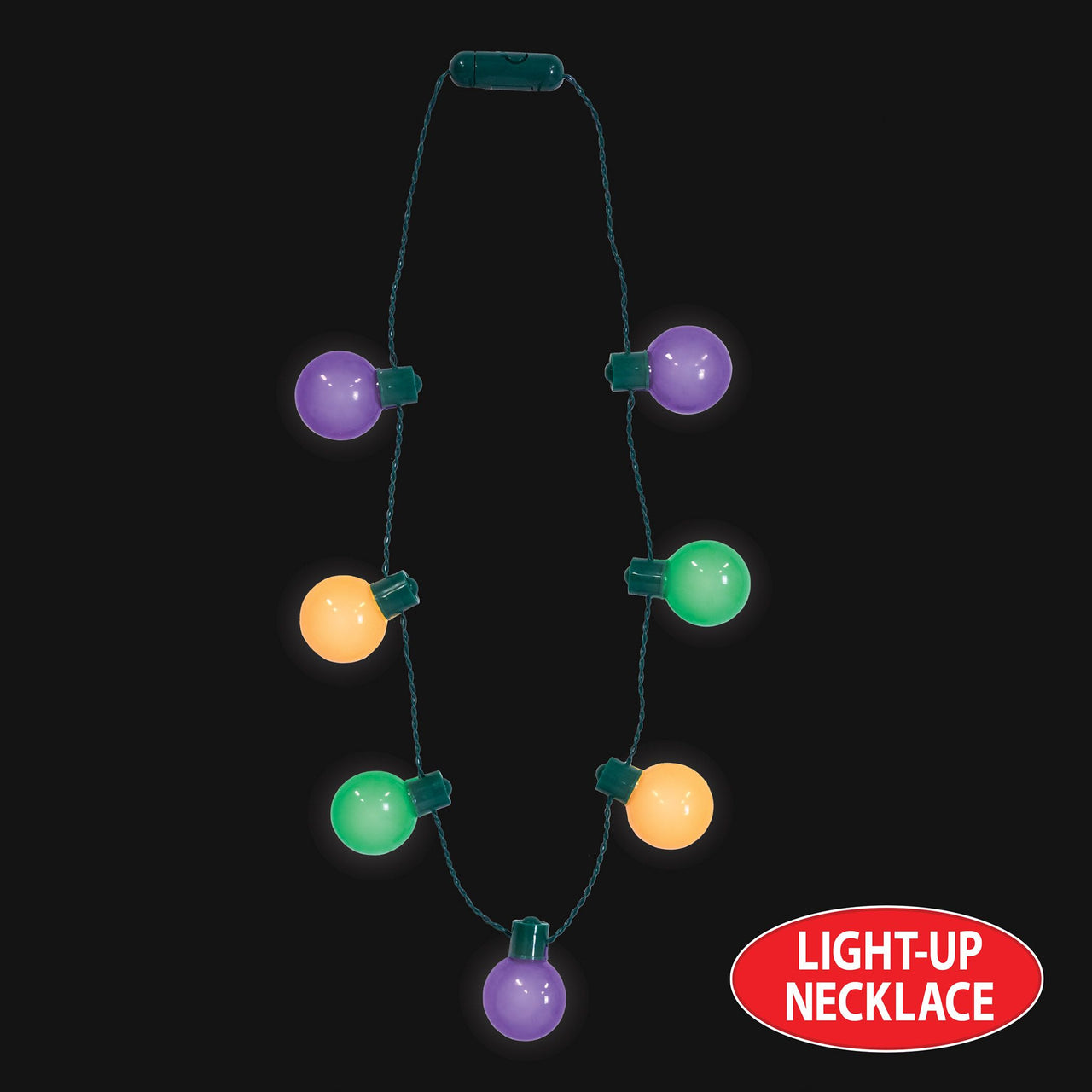 Light-Up Oversized Mardi Gras Necklace - 3 Light Modes