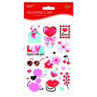 3-D Valentine's Day Layered Stickers - 14 Per Sheet