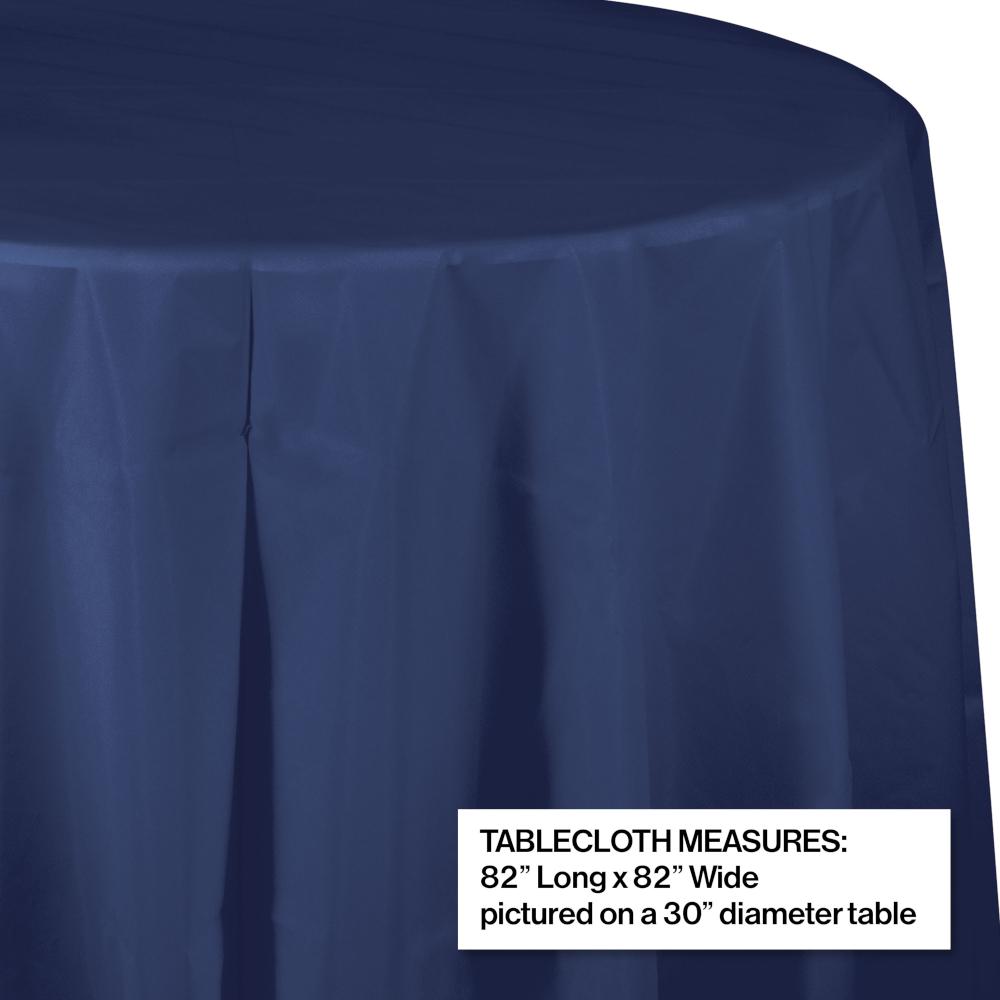 12ct Bulk Navy Round Plastic Table Covers