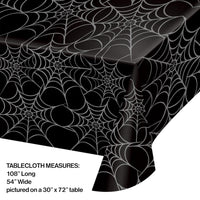 12ct Bulk Silver Webs Plastic Table Cover