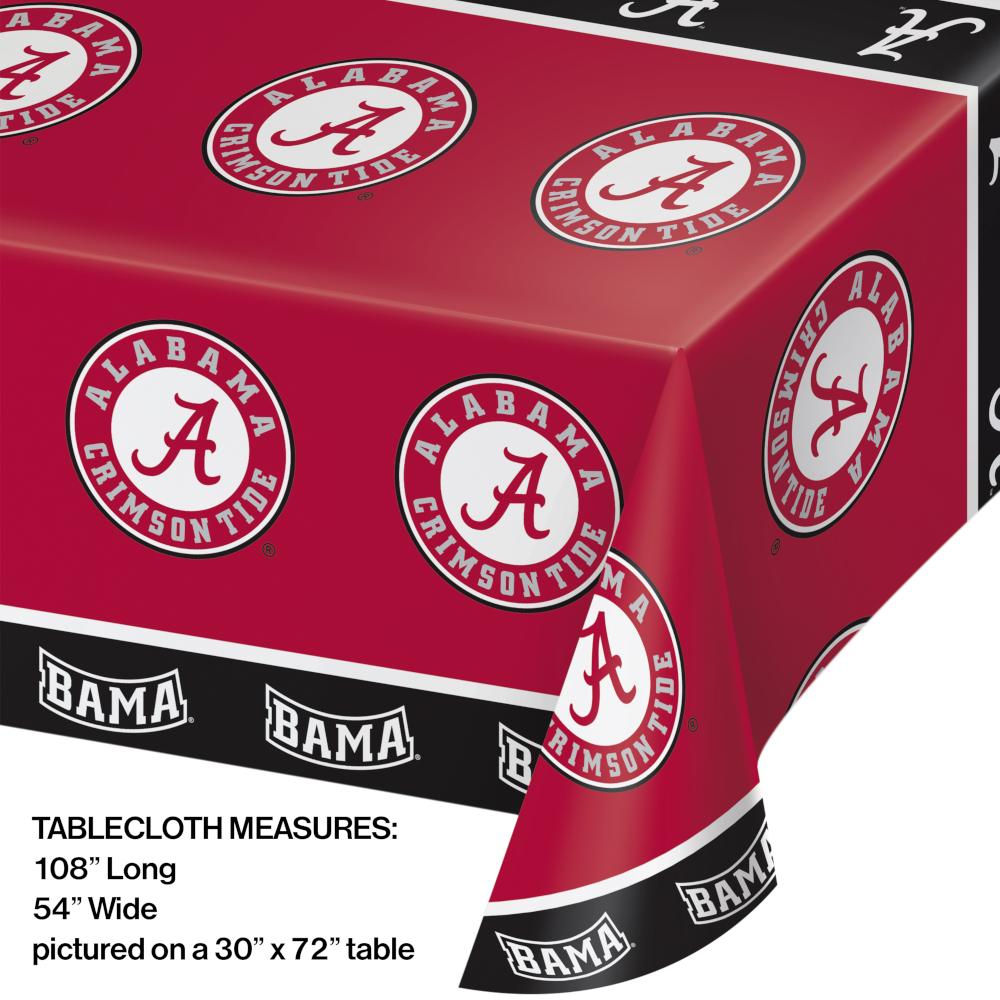 12ct Bulk University of Alabama Plastic Table Covers