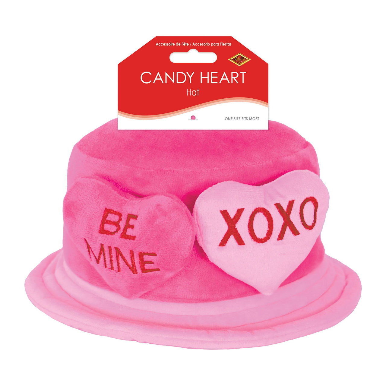 Plush Candy Heart Hat - One Size Fits Most Novelty - view 3