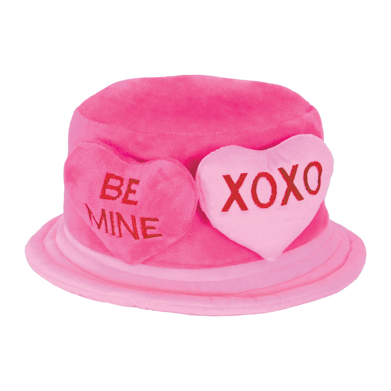 Plush Candy Heart Hat - One Size Fits Most Novelty