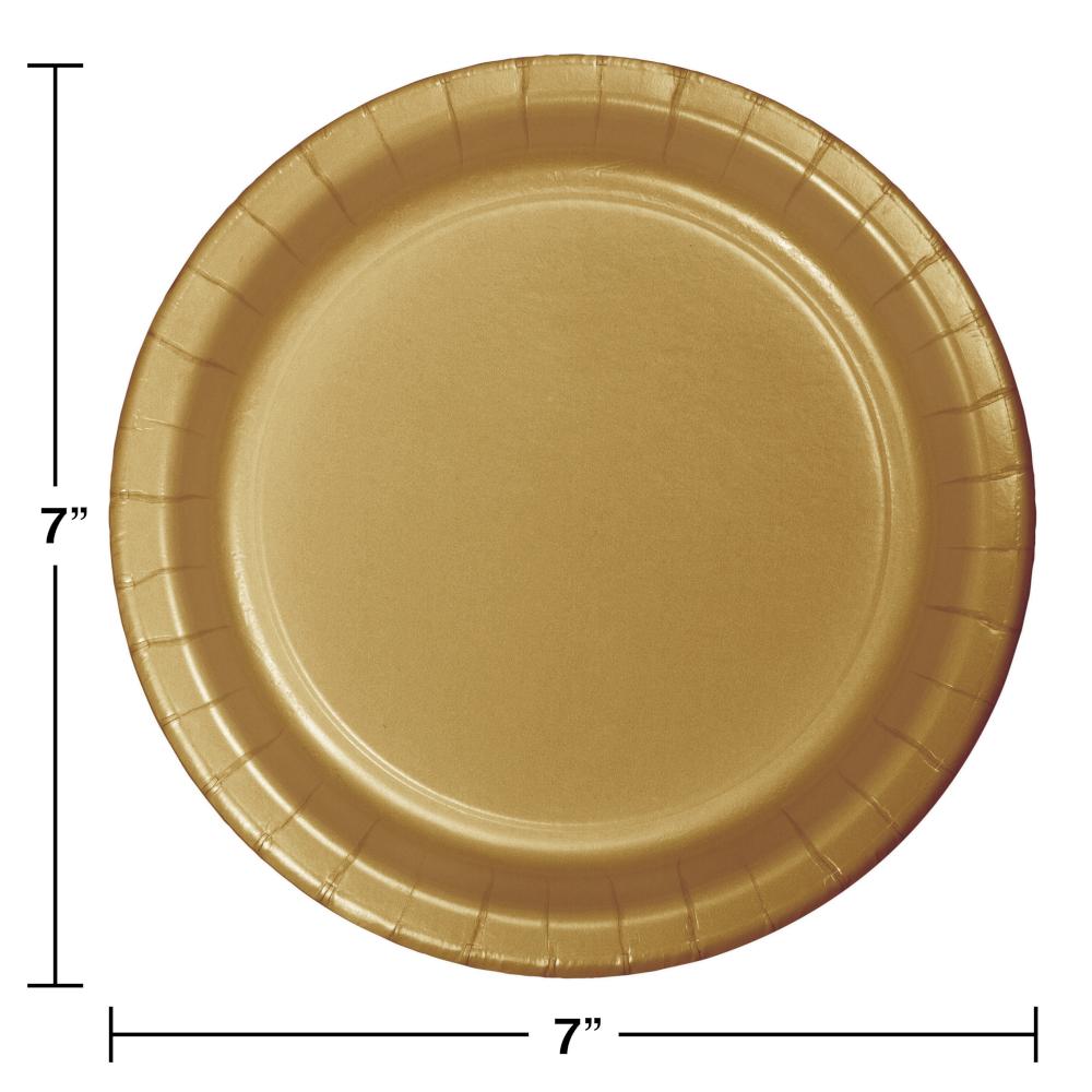 240ct Bulk Glittering Gold Dessert Plates