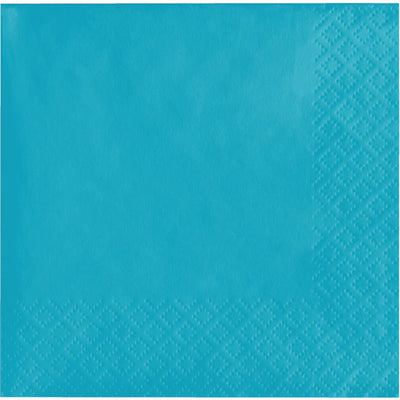Bulk 600 pc Bermuda Blue 2 Ply Beverage Napkins  - Solid Color Party Tableware by Creative Converting
