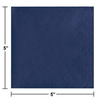 Bulk Navy 2 ply Beverage Napkins (600 per Case)