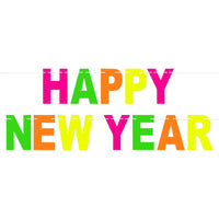 Neon Happy New Year Streamer (1 per package)