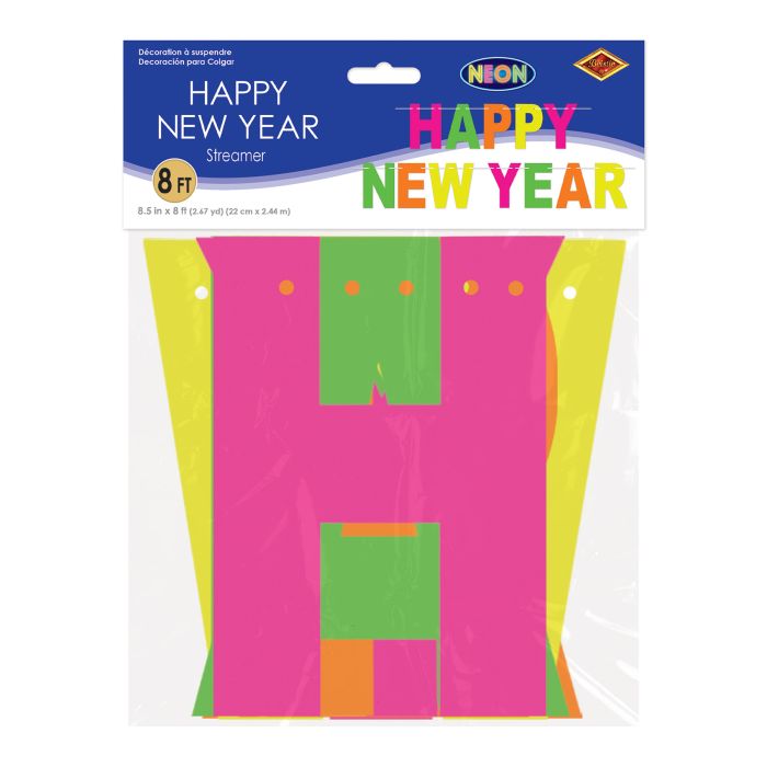 Neon Happy New Year Streamer