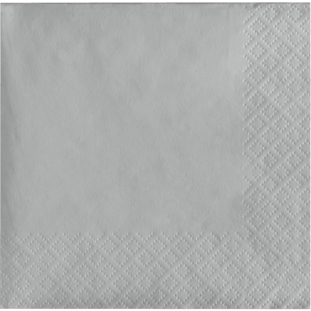 Bulk 600 pc Shimmering Silver 2 ply Beverage Napkins  - Solid Color Party Tableware by Creative Converting