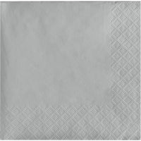 Bulk 600 pc Shimmering Silver 2 ply Beverage Napkins  - Solid Color Party Tableware by Creative Converting