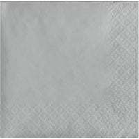 Bulk 600 pc Shimmering Silver 2 Ply Luncheon Napkins  - Solid Color Party Tableware by Creative Converting