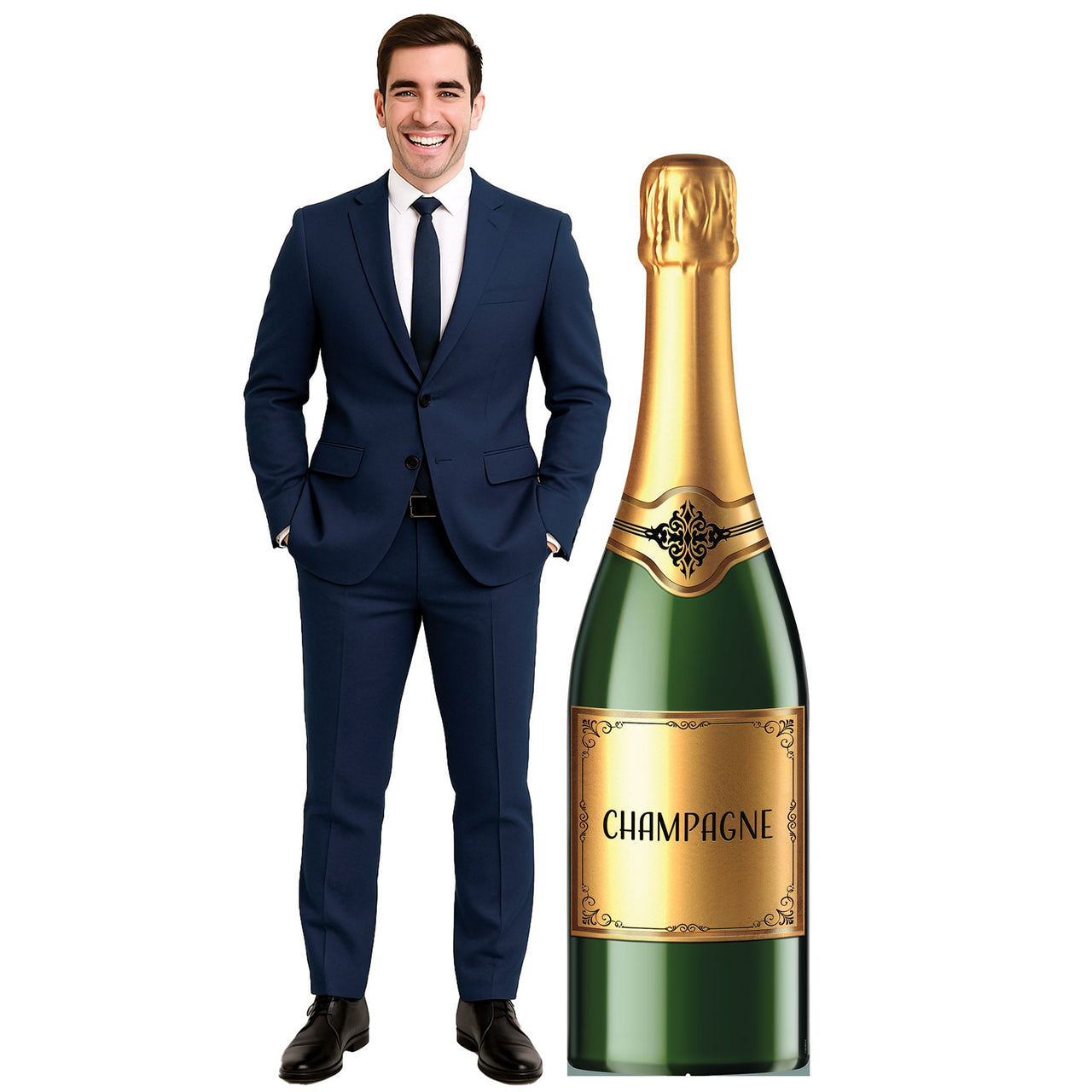 Champagne Bottle Stand-Up Prop - 4ft 10in | New Year's & Awards