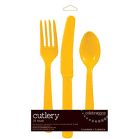 216ct Bulk Value Friendly School Bus Yellow Assorted Plastic Cutlery