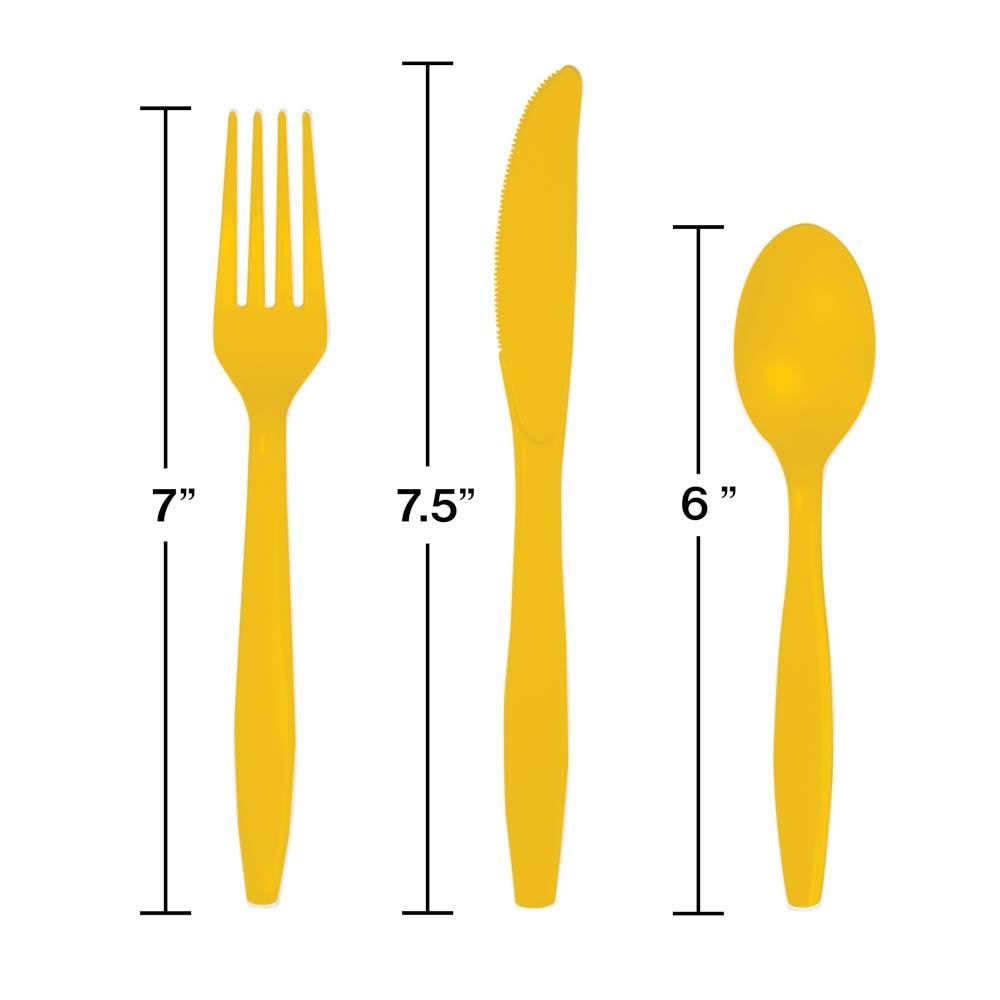 216ct Bulk Value Friendly School Bus Yellow Assorted Plastic Cutlery