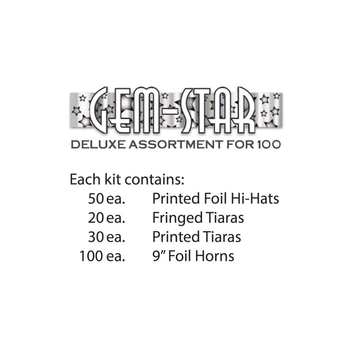 Gem-Star Deluxe Silver New Year's Eve Party Kit