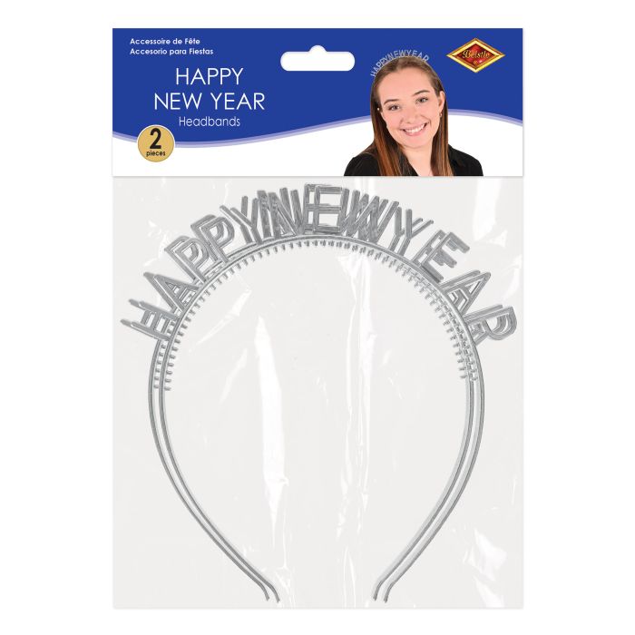 Silver Happy New Year Headbands