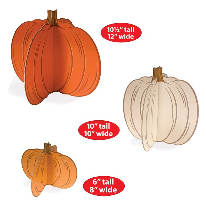 3-D Pumpkin Centerpieces (3 per package)