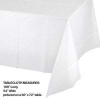 12ct Bulk Value Friendly White Plastic Table Cover