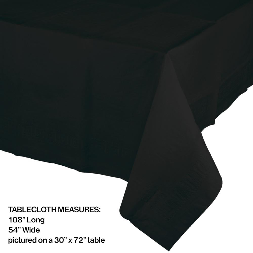 12ct Bulk Black Velvet Value Friendly Plastic Table Cover