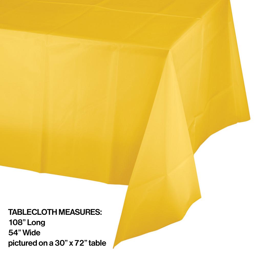 12ct Bulk Value Friendly School Bus Yellow Plastic Table Cover