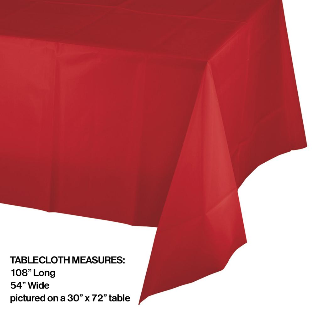 12ct Bulk Value Friendly Classic Red Plastic Table Cover