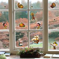 Thanksgiving Pilgrim Window Clings - 13 Pc. Set