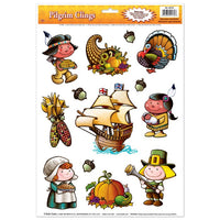 Thanksgiving Pilgrim Window Clings - 13 Pc. Set