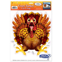 Crazy Turkey Car Cling - Thanksgiving Window Decoration