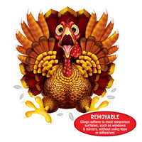 Crazy Turkey Car Cling - Thanksgiving Window Decoration