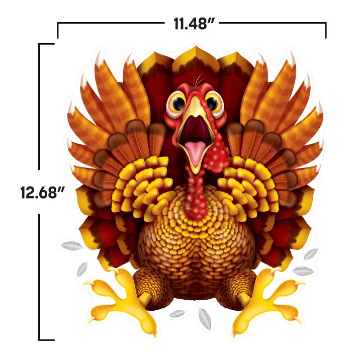 Crazy Turkey Car Cling - Thanksgiving Window Decoration