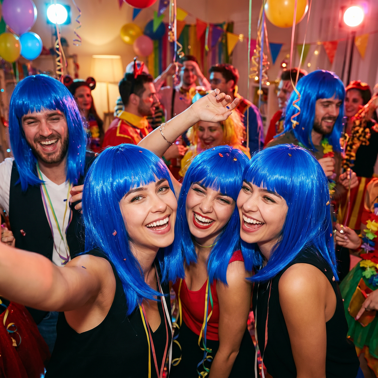 Blue Long Bob Wig - Perfect for Costumes & Spirit Events