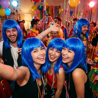Blue Long Bob Wig - Perfect for Costumes & Spirit Events
