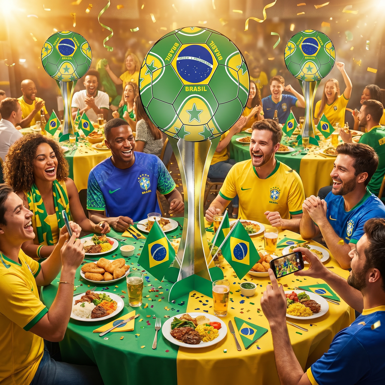 Brazil Soccer 3D Centerpiece - 9.25 inch Sports Decoration