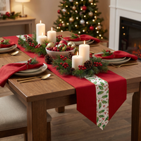 Christmas Holly Fabric Table Runner