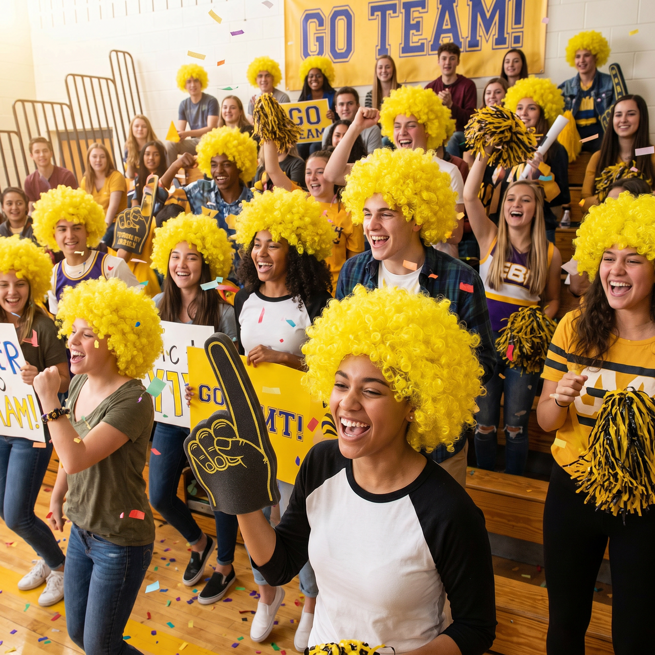 Vibrant Yellow Curly Wig - Spirit & School Event Accessory