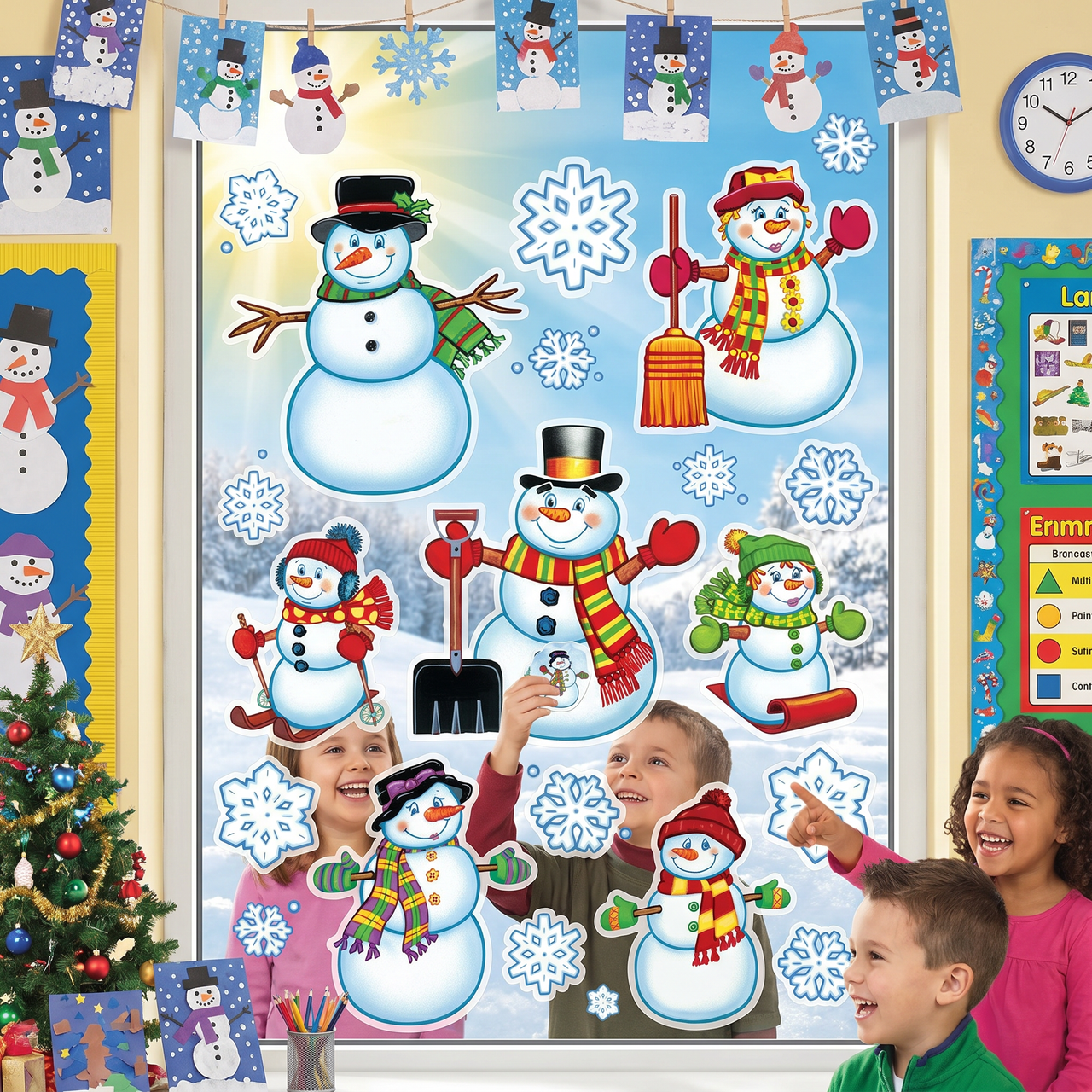Christmas Snowman/Snowflake Clings