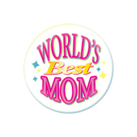 World's Best Mom Button - 2-inch Mother's Day Award